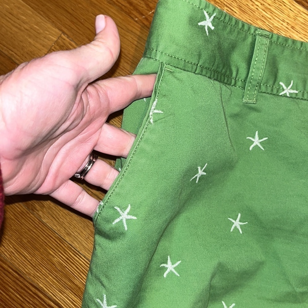 Merona green skirt with embroidered sea stars size 16W with pockets - Picture 2 of 5